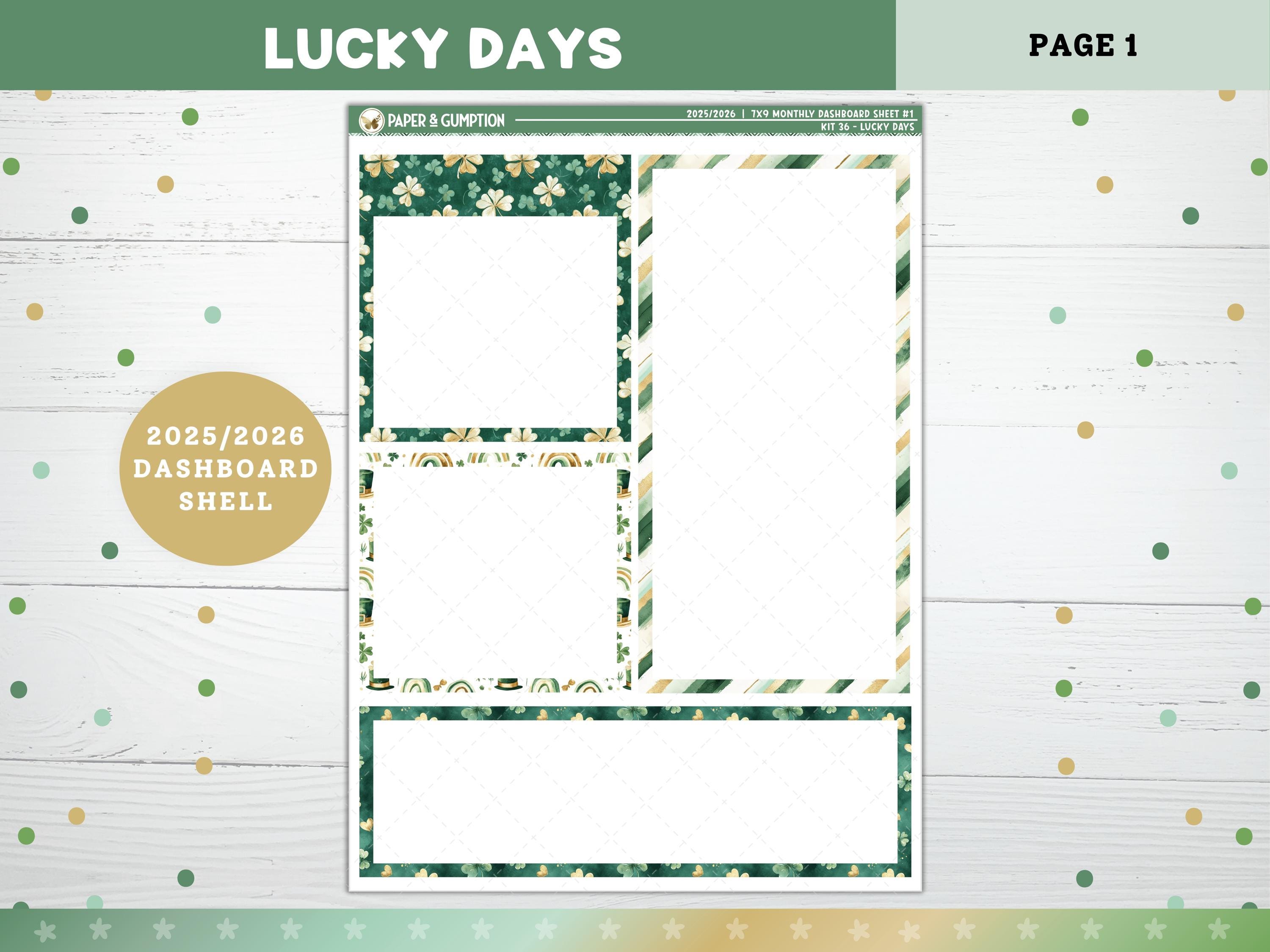 St Patricks Printable Planner Stickers, 2025/2026, Erin Condren 7X9 ...