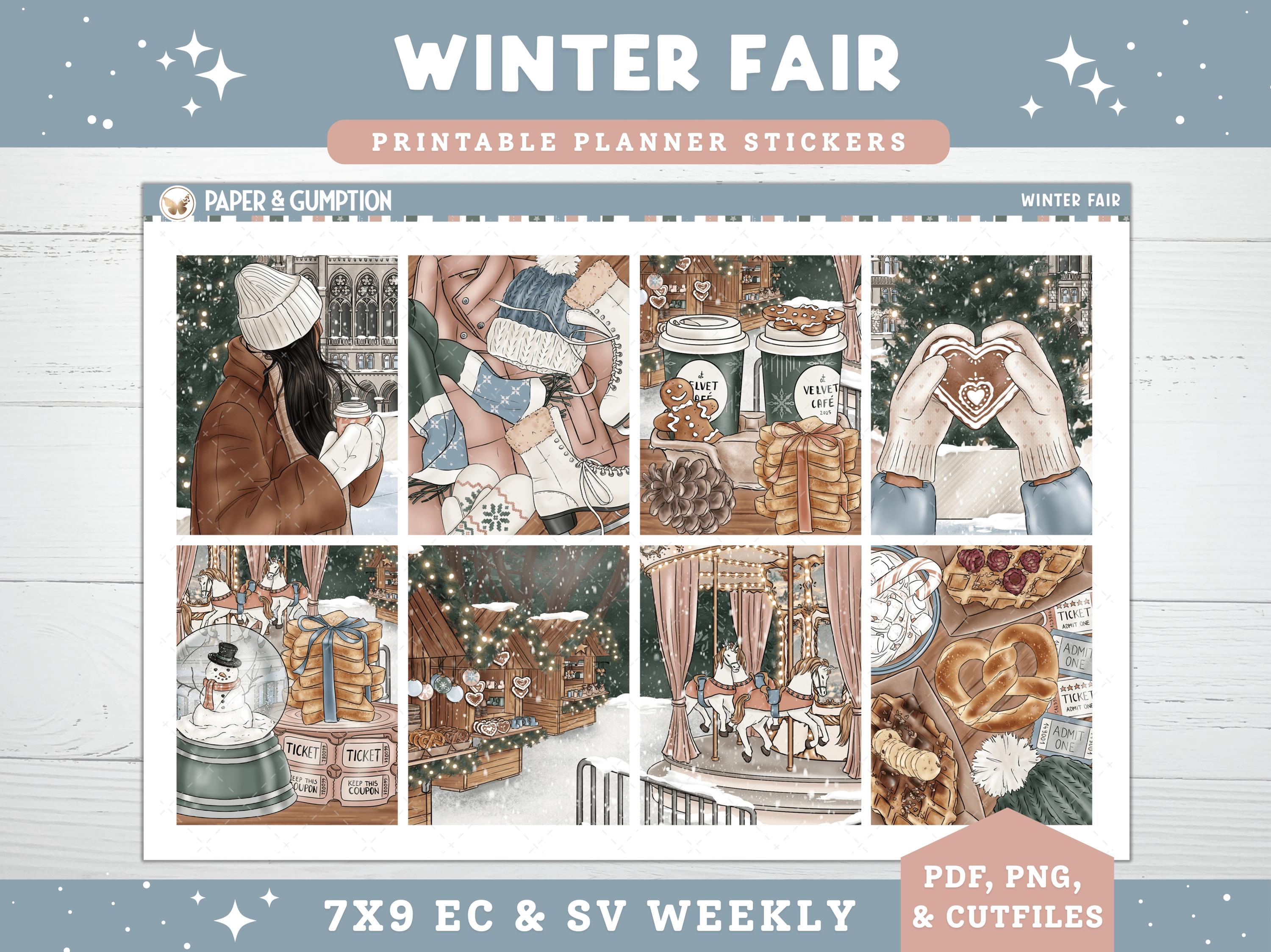 Winter Printable Planner Stickers, Winter Fair, Weekly Kit for Erin ...