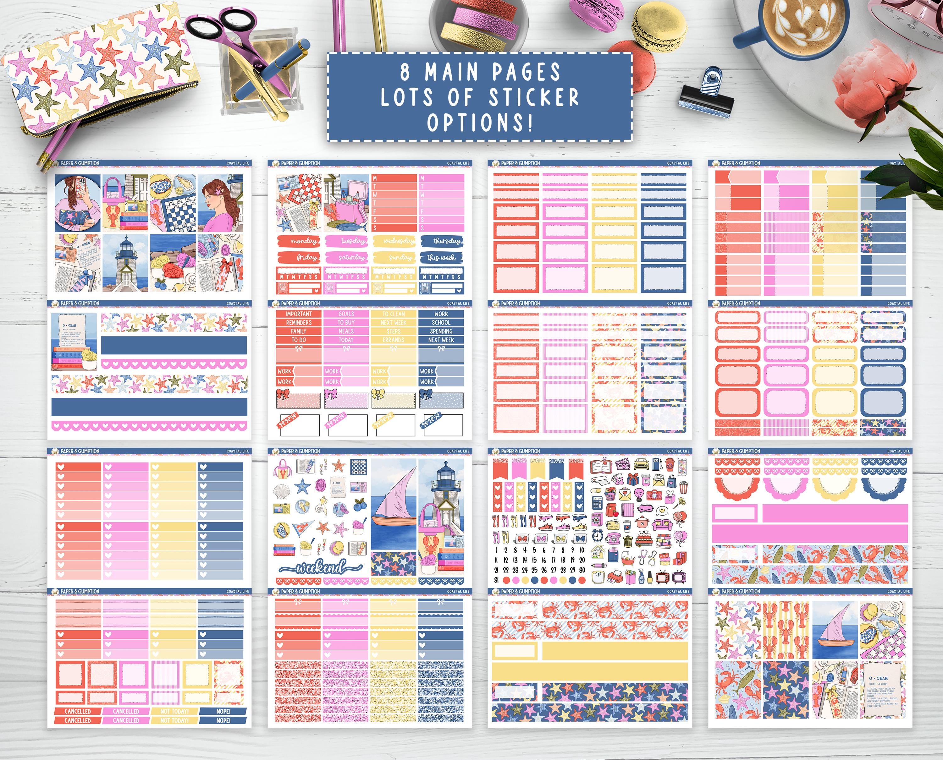 Printable Planner Stickers Coastal Life Weekly Sticker Kit Erin Condren ...