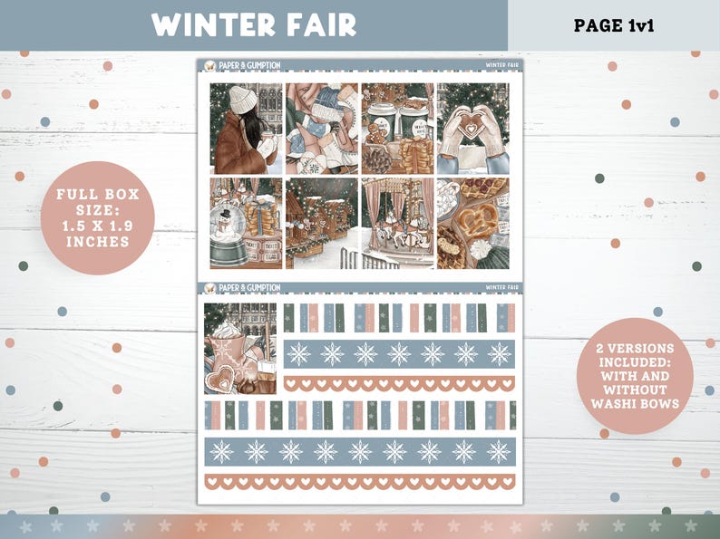 Winter Printable Planner Stickers, Winter Fair, Weekly Kit for Erin ...
