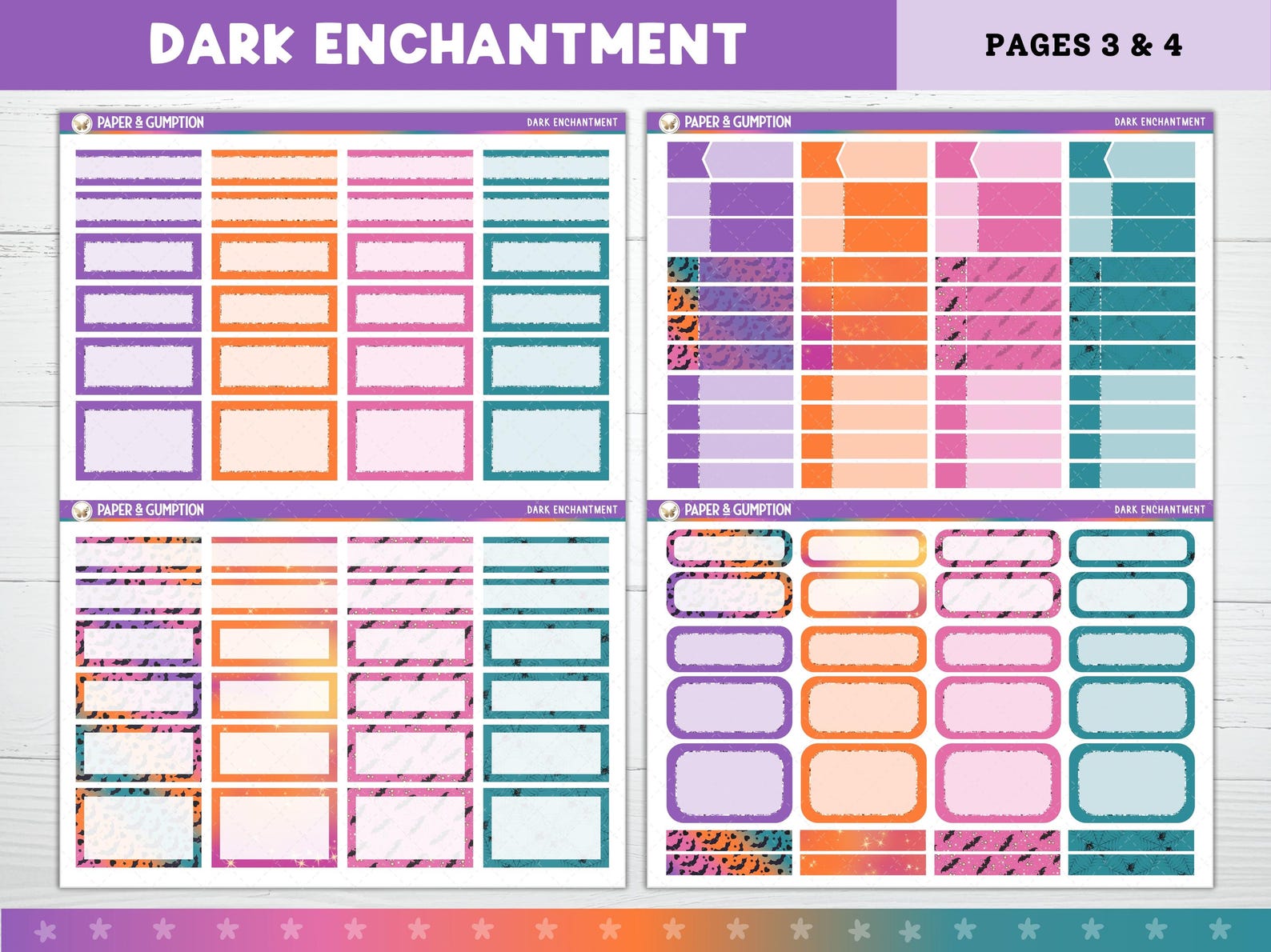 Printable Planner Stickers Dark Enchantment Weekly Sticker Kit Erin ...