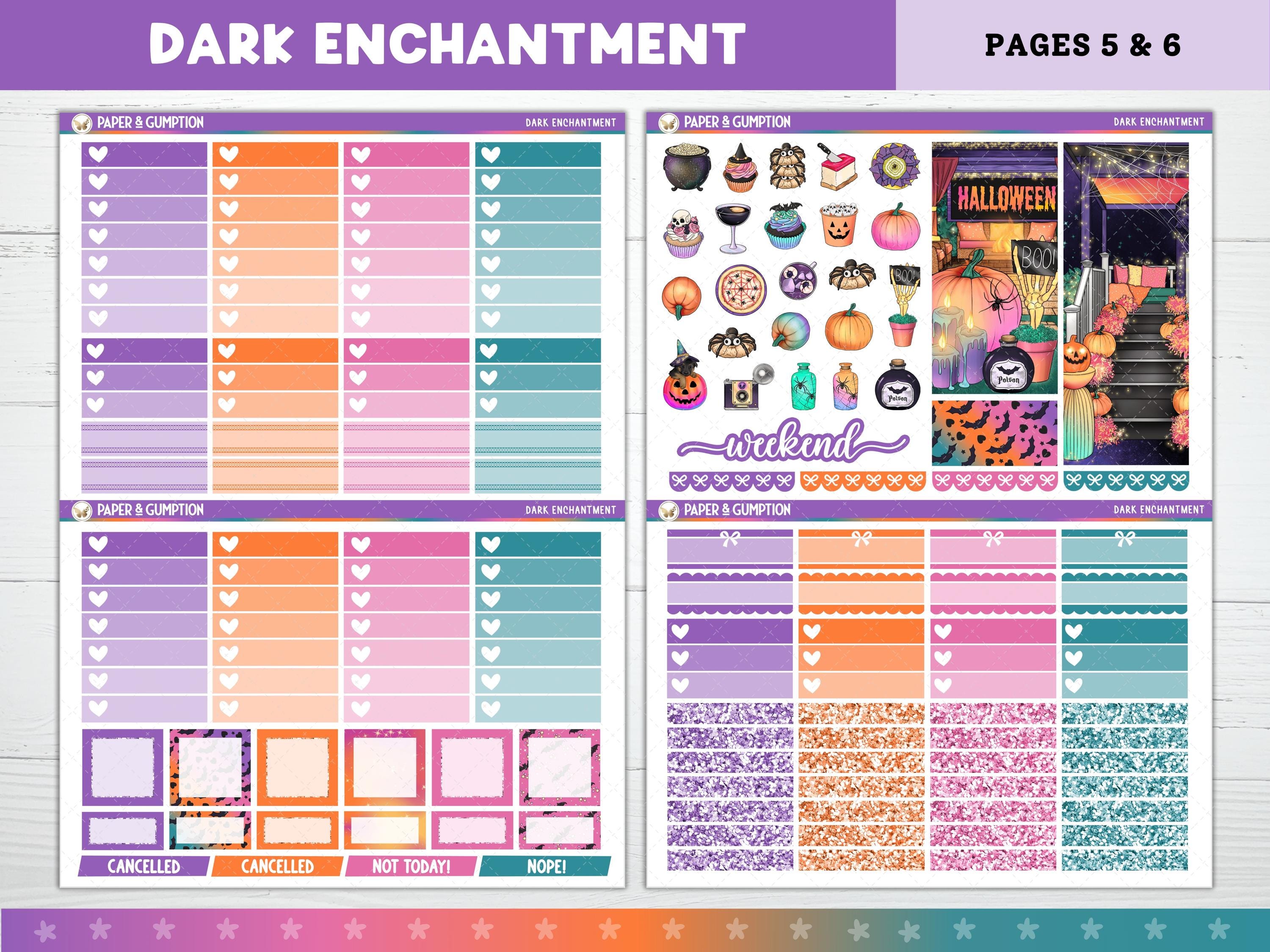 Printable Planner Stickers Dark Enchantment Stickers Weekly Sticker Kit ...