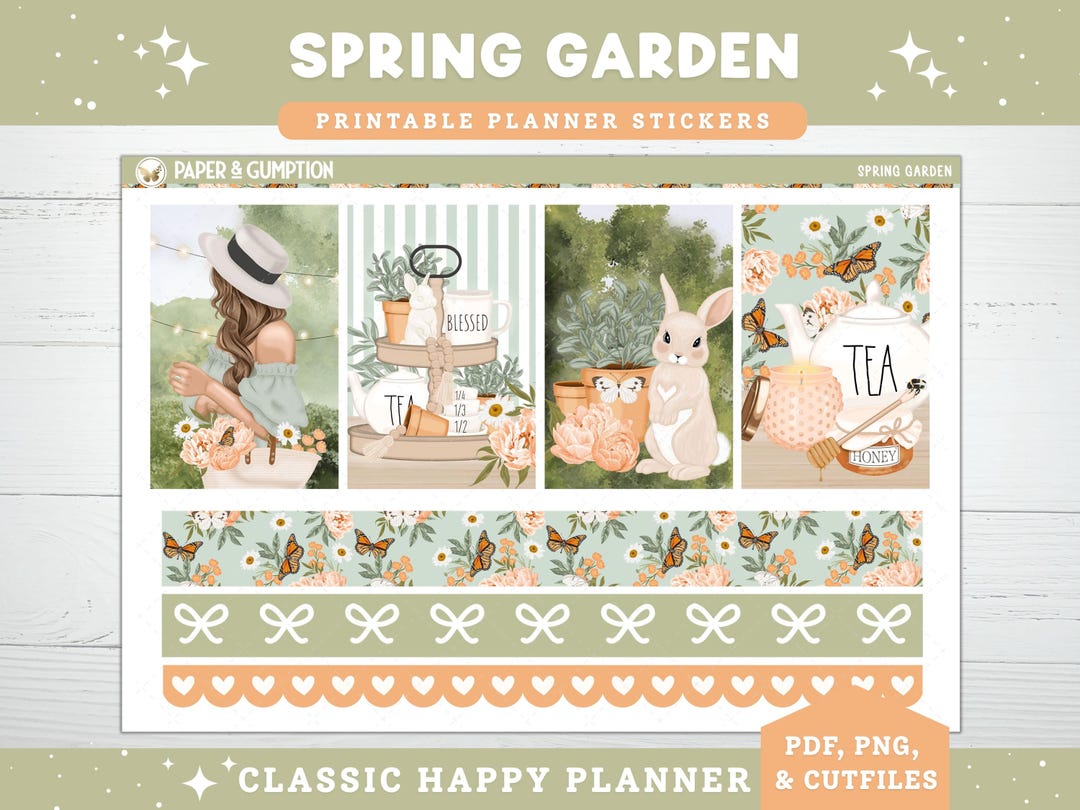 Printable Planner Stickers Classic Happy Planner Weekly Kit Spring ...