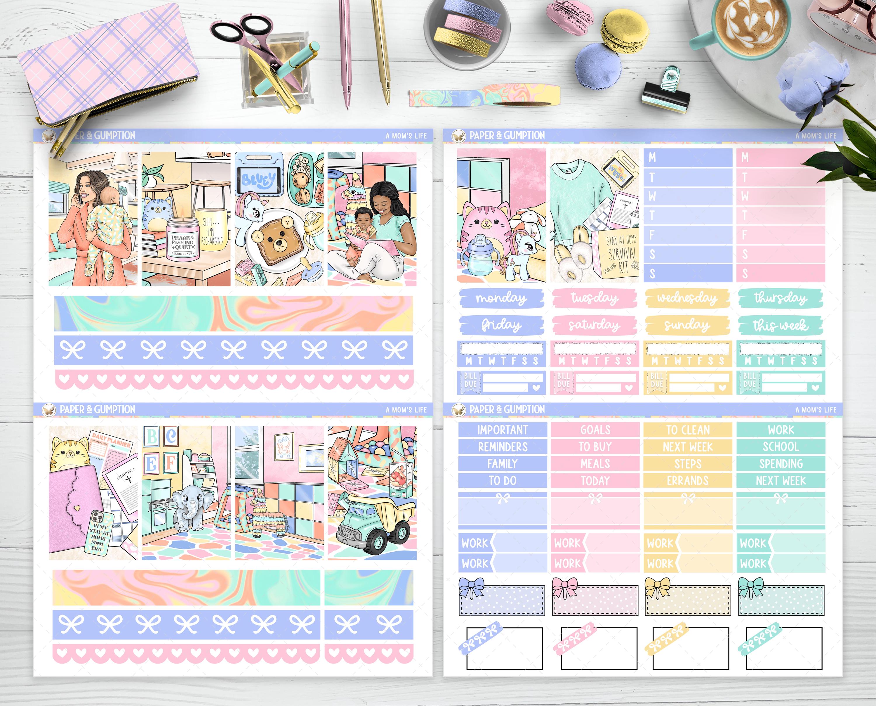 Printable Planner Stickers Weekly Sticker Kit Classic Happy Planner Mom ...