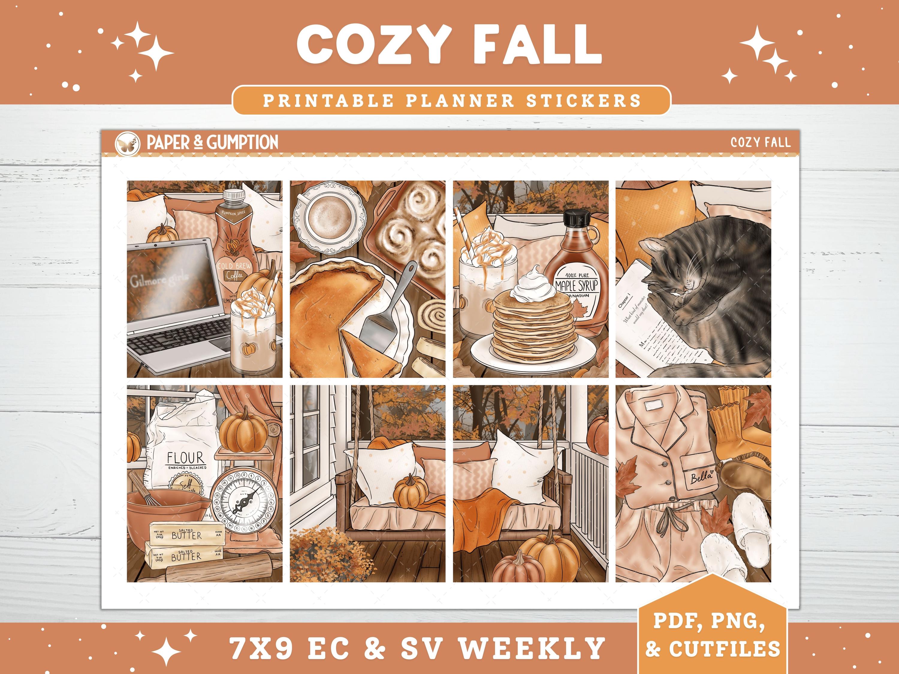 Printable Planner Stickers Cozy Fall Weekly Sticker Kit Erin Condren ...