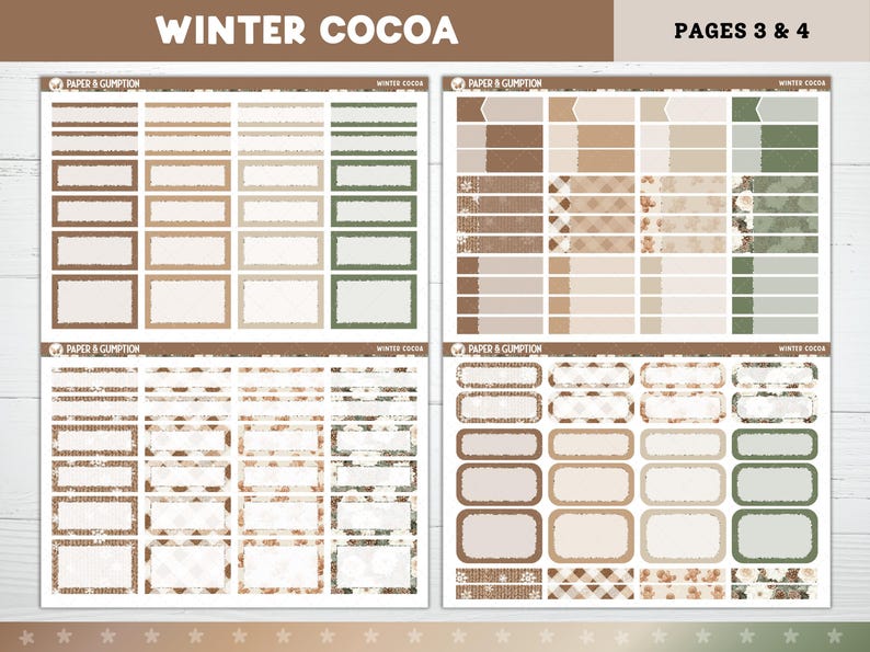 Winter Printable Planner Stickers, Winter Cocoa, Weekly Kit for Classic ...