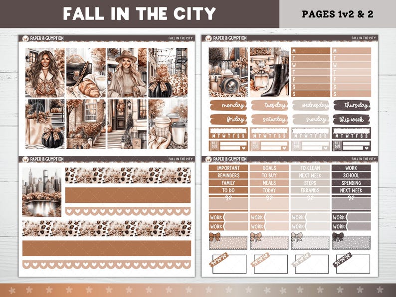 Printable Planner Stickers City Fall Weekly Sticker Kit Erin Condren ...