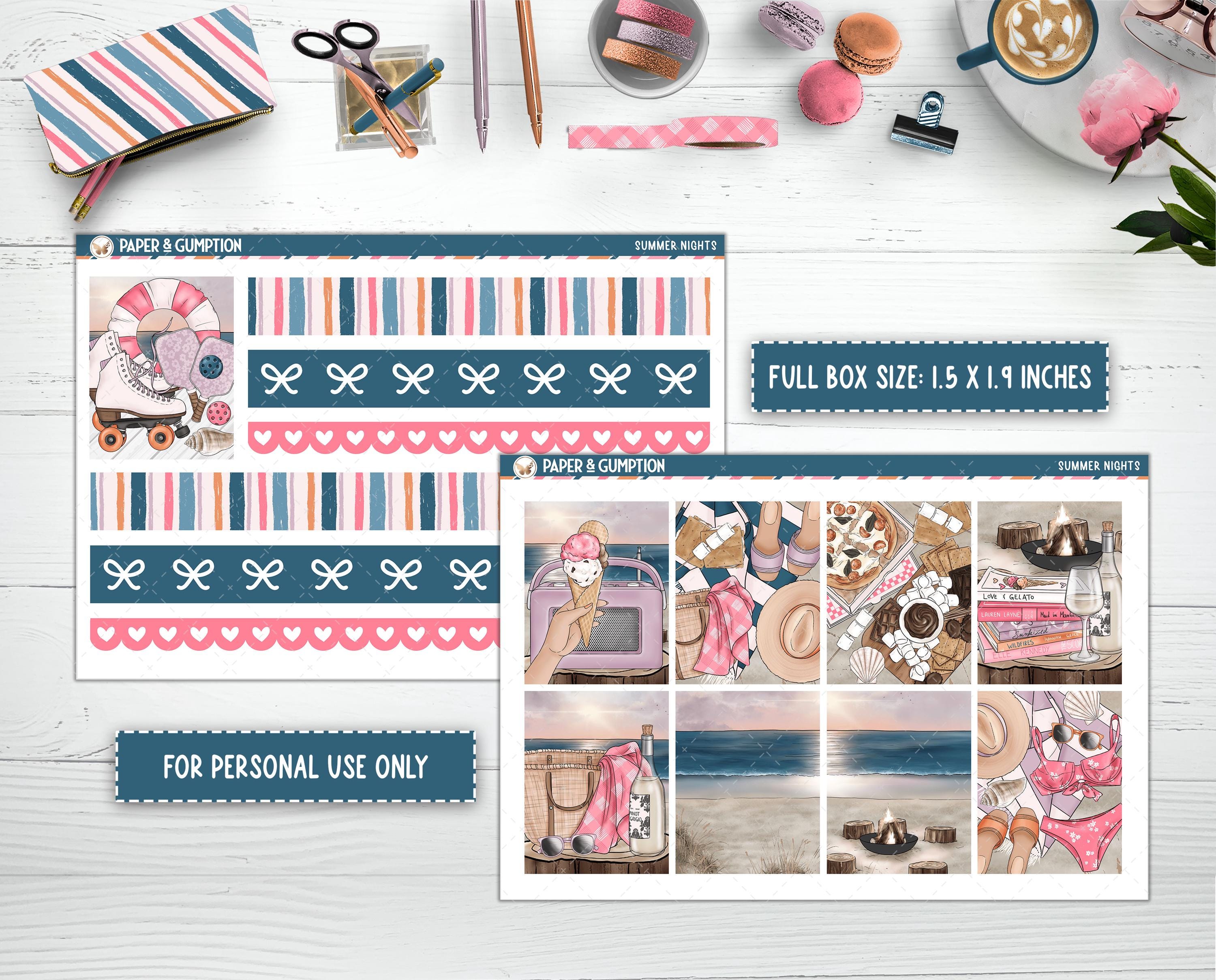 Printable Planner Stickers Weekly Sticker Kit Summer Nights Erin ...