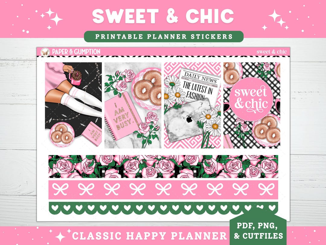 Spring Printable Planner Stickers Weekly Sticker Kit Classic Happy ...