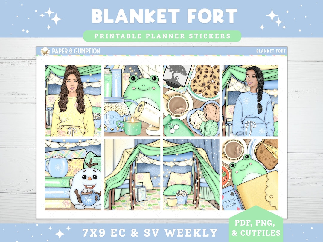 Winter Printable Planner Stickers, Blanket Fort, Weekly Kit for Erin ...