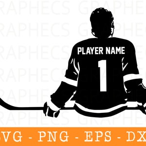 Hockey Player SVG, Boy Hockey SVG, Personalized Hockey Svg, Eps, Png, Dxf for Cricut, Silhouette, Clipart, Cut file, Illustrator file