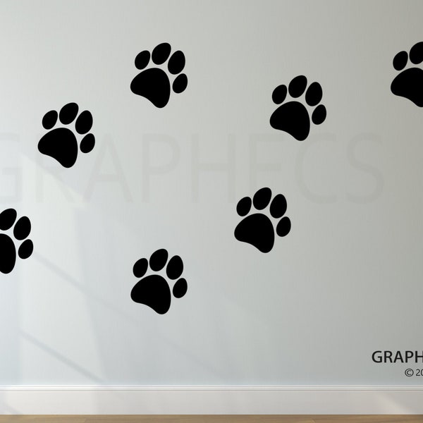 Paw Print Wall Decal Etsy