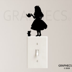 Alice Wonderland Decal Fantasy Princess Light Switch Vinyl Sticker Decor