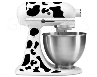 Cow Print Decal Set for Kitchen Mixer Vinyl Sticker Skin Home Decor