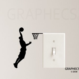 Basketballer Vinyl Decal Sticker Light Switch Kids Decor