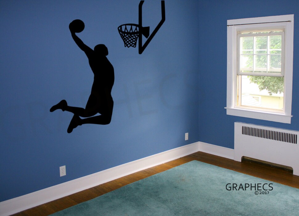 Basketball Player Wall Decal Vinyl Decal Sticker Basketball Etsy