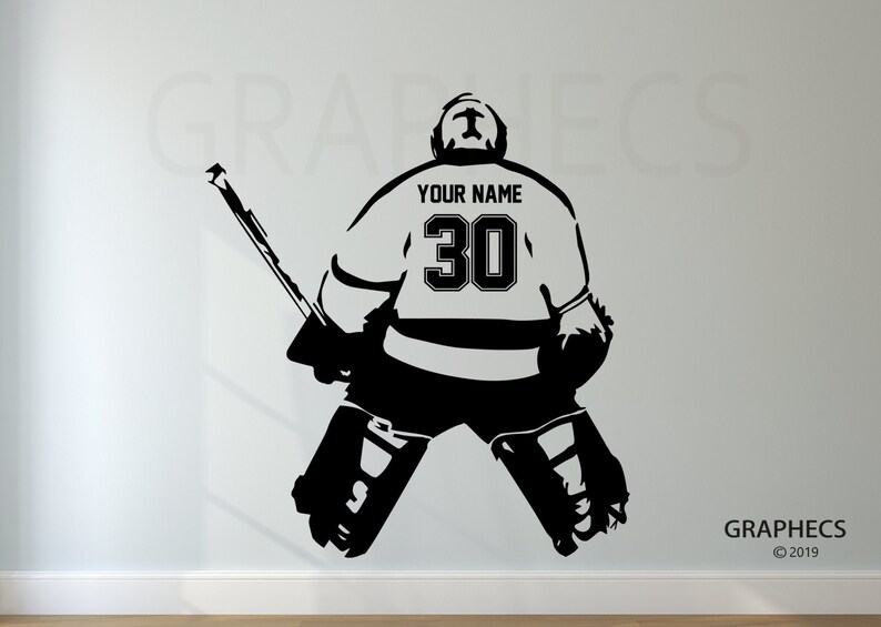 Hockey Goalie Decal Choose Your NAME and NUMBERS Etsy