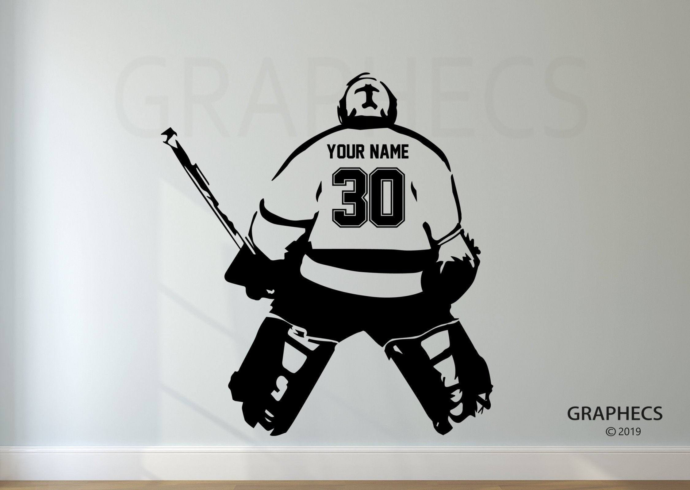 Hockey Goalie Decal Choose Your NAME and NUMBERS Etsy