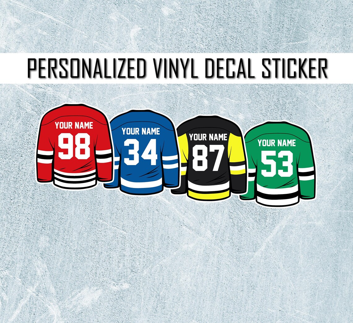 Personalized Hockey Decal, Custom Hockey Sticker, Personalized Hockey