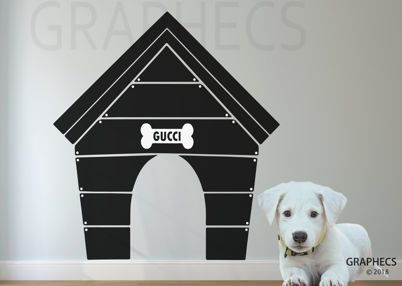 Dog House Wall Decal Personalized Dog Name Custom Doghouse Etsy