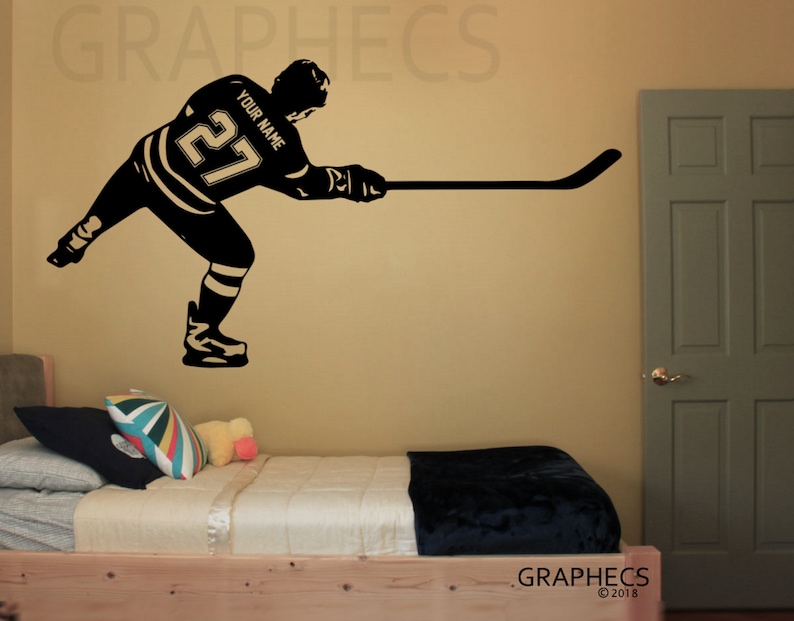 Hockey Wall Decal Choose Your NAME and NUMBERS Personalized Etsy