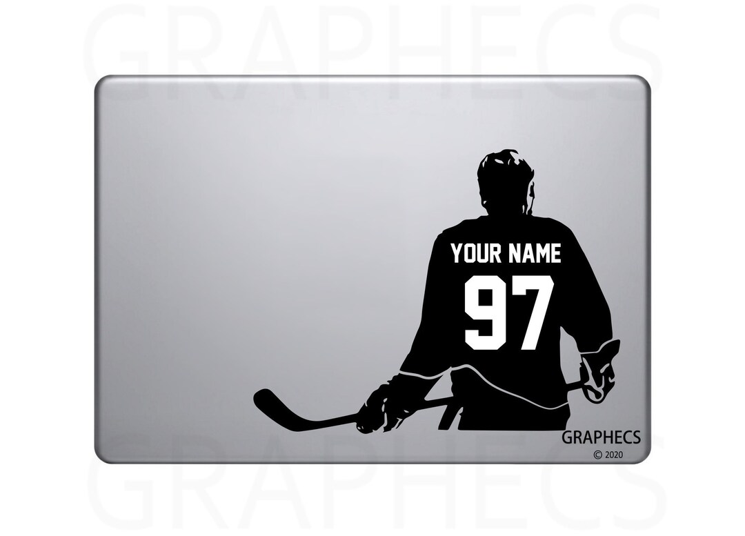 Personalized Hockey Laptop Decal Choose Your NAME & NUMBERS Custom