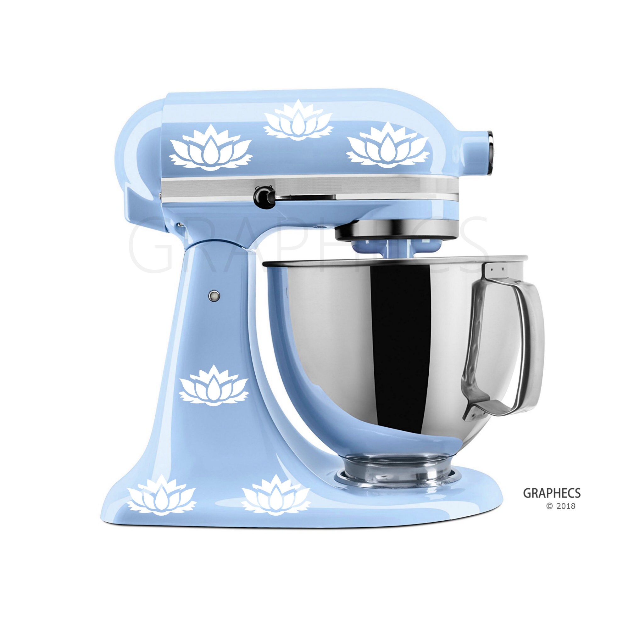 Flower Decal Stickers for Kitchen Mixer Lotus Floral Decal Etsy