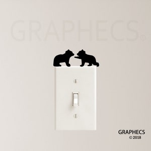 Bär Jungtiere Vinyl Aufkleber Aufkleber Lichtschalter Kinder Kinderzimmer-Dekor