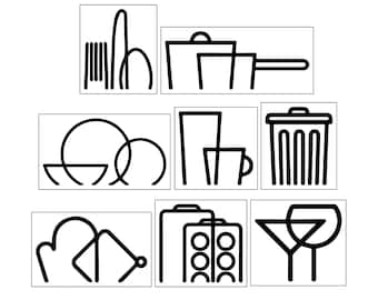 Kitchen Cabinet Decal Logo Vinyl Stickers Modern Cupboard Drawers Home Decor