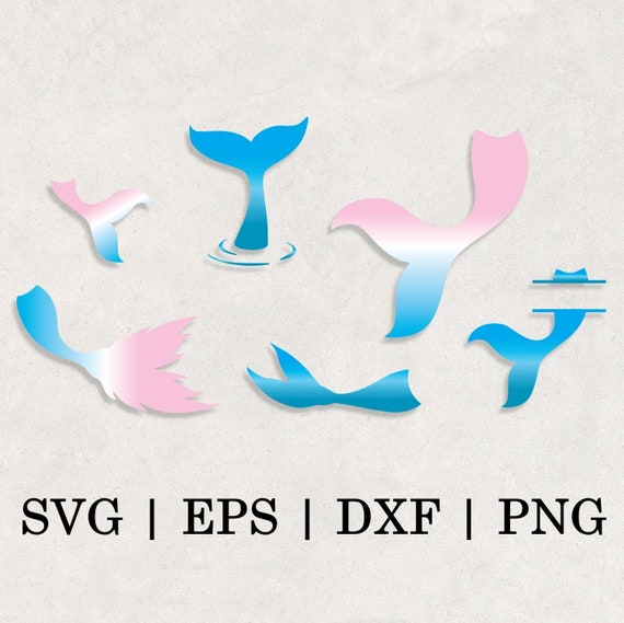 Download Free 6 Mermaid Tails Bundle Svg Png Eps Dxf Jpg For Cricut Etsy SVG Cut Files