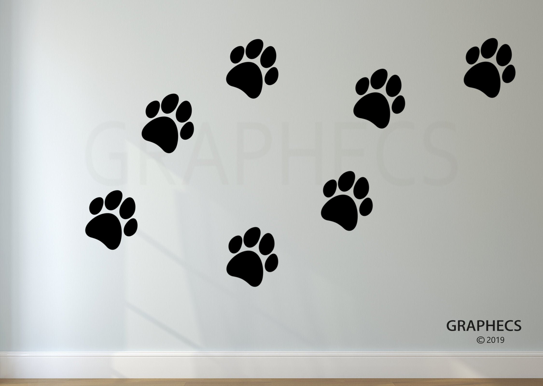 Dog Paw Prints Wall Decal Paws Decor Room Kids Bedroom Etsy