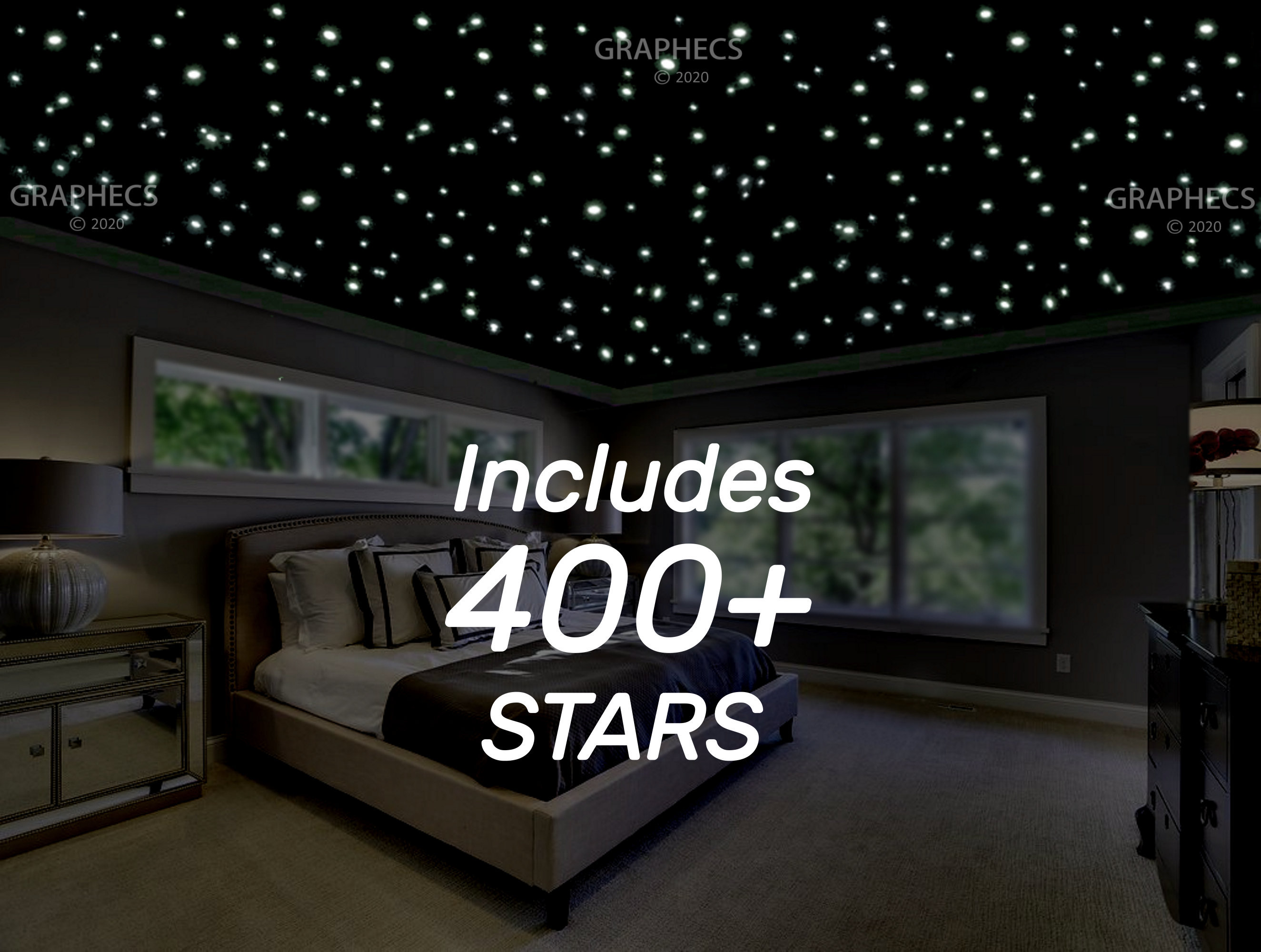 FREE SAME DAY Shipping Glow in the Dark Ceiling Stars, 10 Hour Glow,  Romantic Bedroom Decor, Romantic Gift, Anniversary Gift, Adults or Kids 