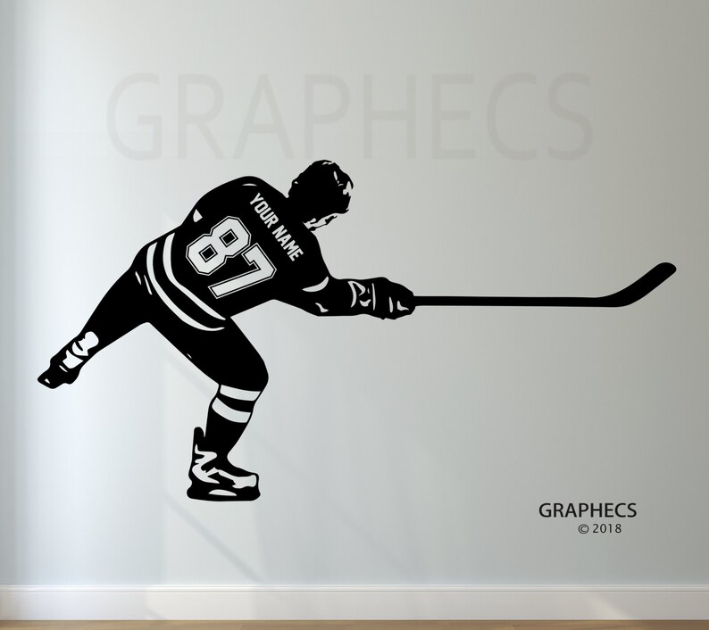 Hockey Wall Decal Choose Your NAME and NUMBERS Personalized Etsy