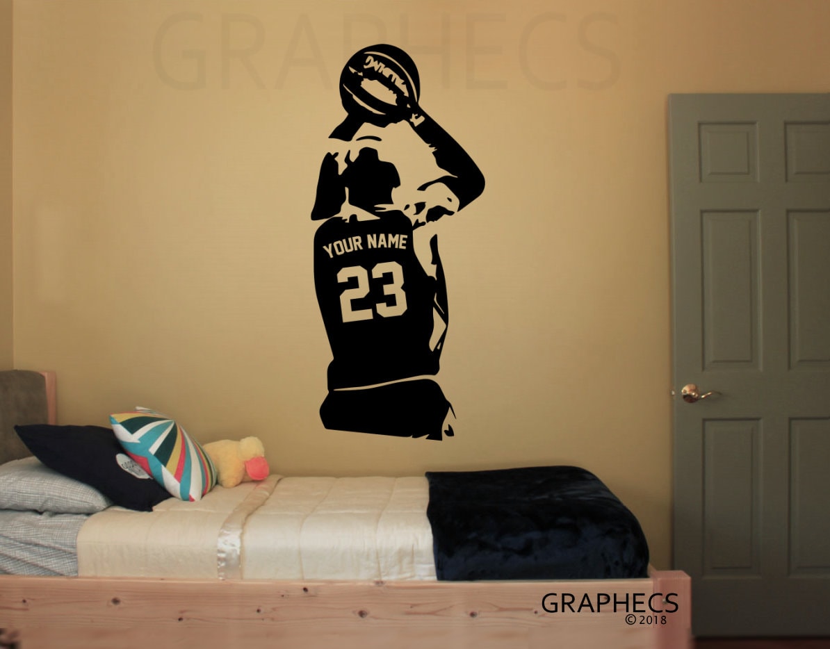 Personalized Basketball Wall Decal Custom NAME & NUMBERS Etsy