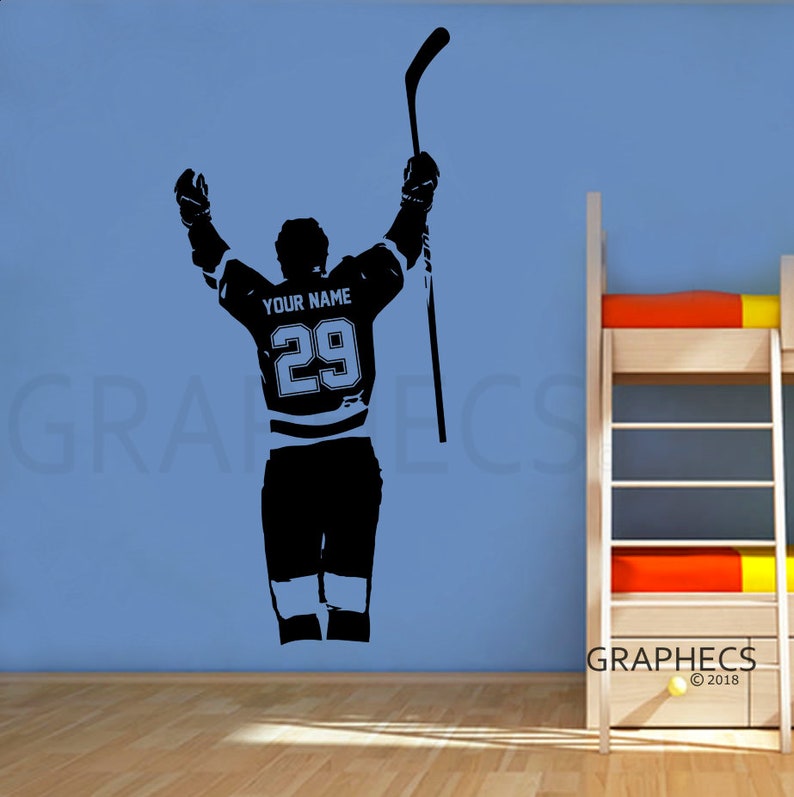 Personalized Hockey Wall Decal Custom NAME & NUMBERS Custom Etsy