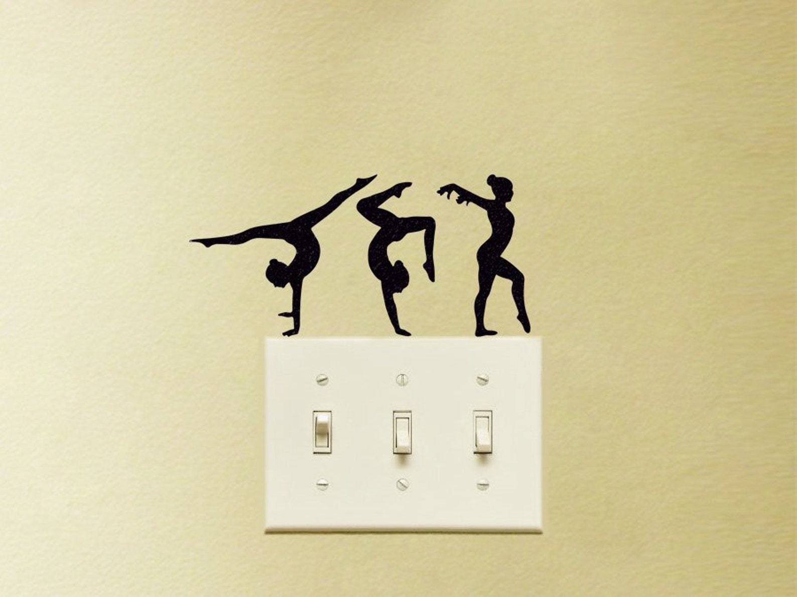 Gymnastics Vinyl Decal Stickers Set of 3 Dancers Wall Decals Etsy