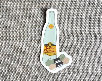 Texas Stitcher autocollant de broderie | Topo Chico, autocollant en vinyle imperméable