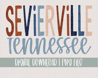 Tennessee Sublimatie Ontwerp | Sevierville, TN PNG Bestand | MS State Cricut en Silhouette Designs | Digitale Download!