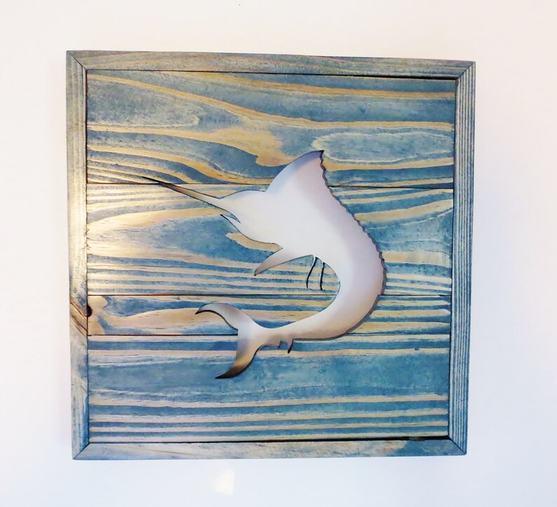 Handmade Wood Swordfish Wall Decor Etsy