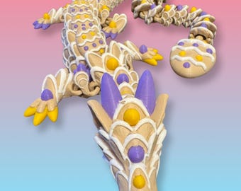 3D Printed Easter Dragon: Articulated Fidget Toy, Cinderwing Design
