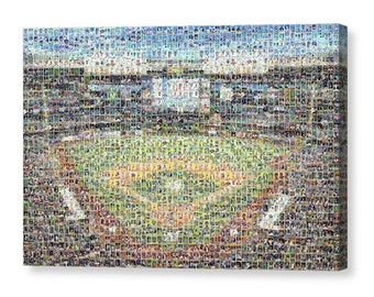 Milwaukee Brewers Mosaic Wall Art Print of American Family Field from 330+ Brewer Player Card Images. Great Christmas Gift!