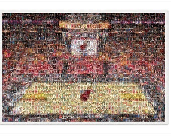 Miami Heat Basketball Mosaic Wall Art Print of Kaseya Center. Made from 100+ Card Images! Great Christmas Gift and Mancave/Office Decor!