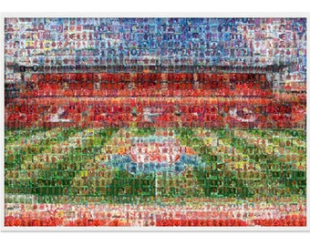 Anfield Stadium Mosaic Art from Player Cards-Father's Day Gift!