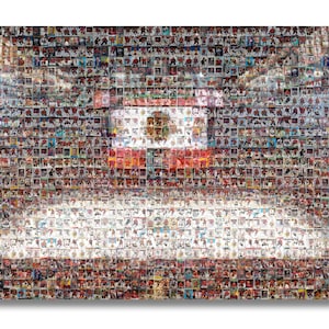 Chicago Blackhawks Mosaic Wall Art Print of United Center of 280+ Player Card Images! BDay or Xmas Gift and Office/Man Cave Decor!