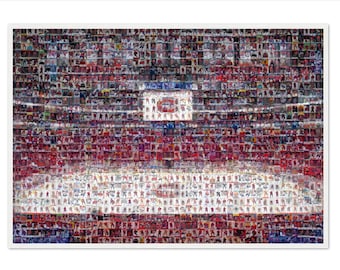 Montreal Canadiens Mosaic Wall Art Print of Centre Bell Arena made from 350+ Canadien Player Card Images! Great Christmas Gift!