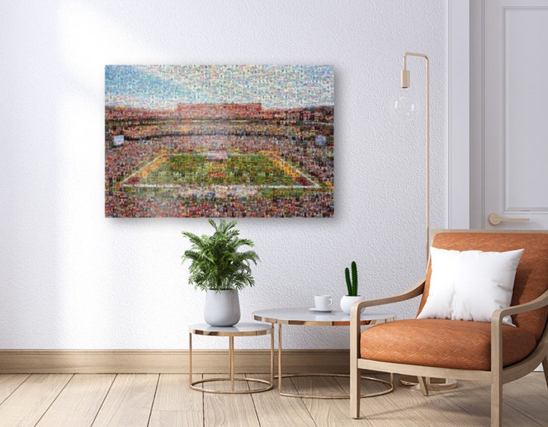 Washington Commanders Mosaic Wall Art Print of FedEx Field made of hundreds of player card images. Great Christmas Gift for Fans image 2