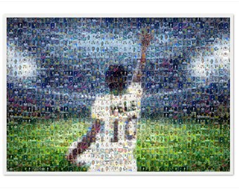 Pele Tribute Mosaic Art Print: Soccer Legend Card Images-Father's Day Gift!