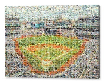 New York Yankees Mosaic Wall Art Print of Yankee Stadium with over 330 Player Cards! Great Christmas Gift and Office/Man Cave Decor!