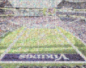 ¡Impresión de mosaico de Minnesota del US Bank Stadium basada en imágenes de tarjetas de jugadores de los Vikings! ¡Un regalo ideal para cumpleaños o Navidad! ¡Regalo perfecto para el Día del Padre!