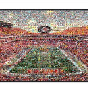 Kansas City Chiefs Mosaic Art  of Arrowhead Stadium of 280+ Player Card Images! Unique Wall Art Decor Father's Day Gift for Fans!